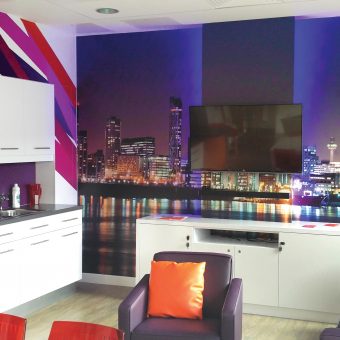 Lounge Wall Mural and Kitchen Unit Graphics